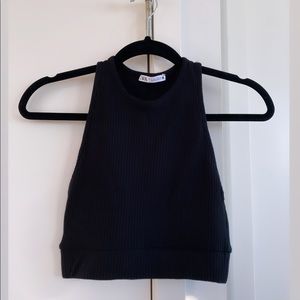 Zara black crop top - size small- new never worn